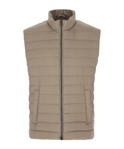 Herno Upright Neck Down Vest In Nude