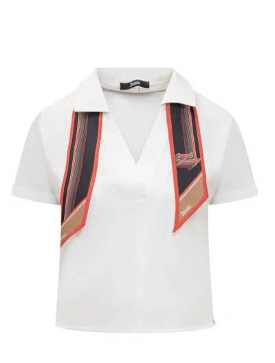 Herno V-neck Short-sleeved Shirt In Bianco