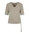 Herno V-neck Top With Side Tie In Gray