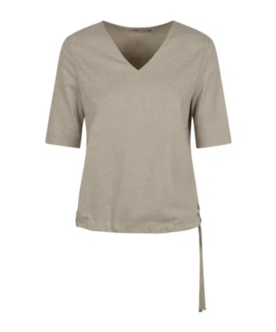 HERNO V-NECK SIDE-TIE TOP