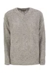 Herno Sweater With Sequins Knitwear Grey In Light Grey