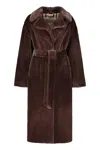 Herno Vegan Fur Coat In Brown