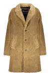 Herno Shearling Coat In Brown