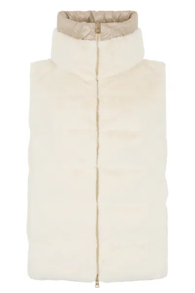 Herno Vegan Fur Waistcoat In Nude