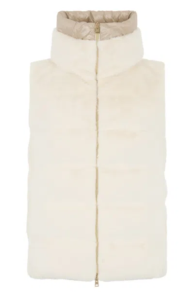 Herno Vegan Fur Waistcoat In Neutral