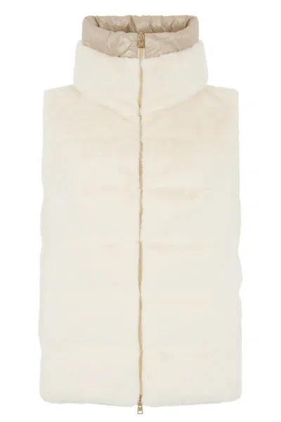 Herno Faux-fur Sleeveless Gilet In White