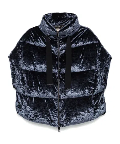 Herno Velour Gilet In Black