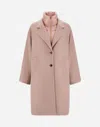 Herno Coat In Velour Wool Cloth And Nylon Ultralight In Pink