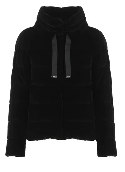 Herno Velvet Down Jacket In Black