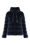Herno Jacket In Smooth Velvet In Blue