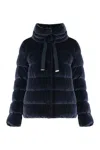 Herno Jacket In Smooth Velvet In Blue
