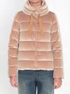 Herno Drawstring Detail Velvet-effect Jacket In Pink