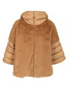 Herno Velvet Padded Down Jacket Coats Beige In Brown