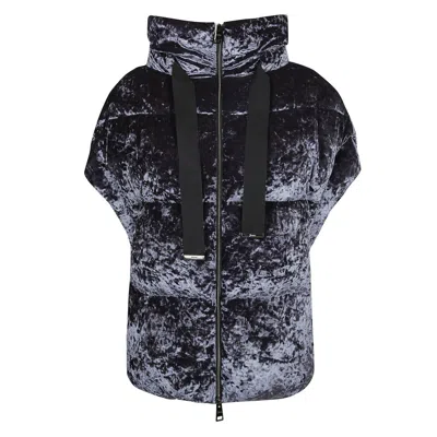 Herno Velvet Quilted Gilet In Grey