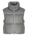 Herno High Neck Sleeveless Quilted Jacket In Gray