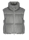 Herno High Neck Sleeveless Quilted Jacket In Gray