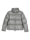 Herno Women Velvet Short Down Jacket In Black