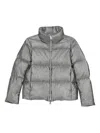 Herno Women Velvet Short Down Jacket In Black