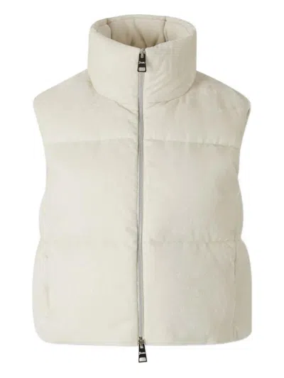 Herno Velvet Sleeveless Down Jacket In White