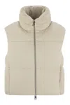 Herno Velvet Sleeveless Down Jacket In Neutral
