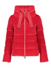 Herno Velvet Stand Up-collar Puffer Jacket In Red