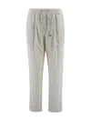 Herno Velvet Trousers With Relaxed Fit And Hip Pockets In Neutral