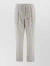 Herno Velvet Trousers With Relaxed Fit And Hip Pockets In Neutral