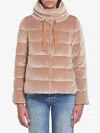 Herno Drawstring Detail Velvet-effect Jacket In Pink