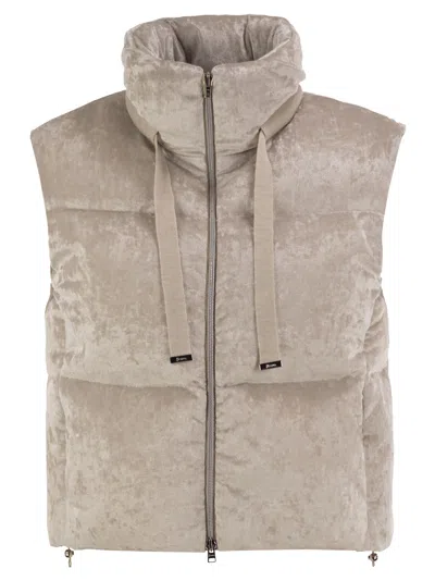 Herno Velvet-effect Padded Gilet In Multi