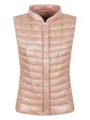 Herno Quilted Sleeveless Lightweight High Collar Jacket In Pink