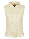 Herno Nylon Ultralight Padded Gilet With Bomber Collar In Yellow