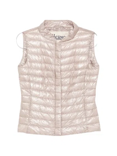 Herno Quilted Sleeveless Gilet In Pink