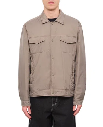 HERNO VERSATILE GRAY JACKET WITH BUTTON CLOSURE