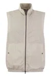 HERNO VERSATILE PEARL SLEEVELESS VEST FOR MEN IN ECO-FRIENDLY MATERIALS