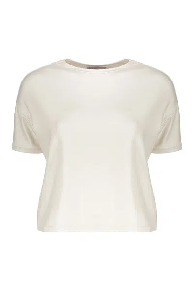 Herno Versatile T-shirt In Soft Neutral Fabric In White