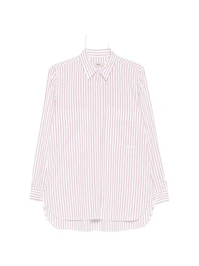 Herno Vertical-stripe Long-sleeve Shirt In Pink