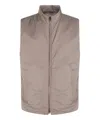 Herno Padded Vests With High Collar And Pockets In Beige