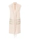 Herno Fringed Gilet In Beis