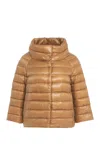 Herno Funnel-neck Puffer Jacket In Camel