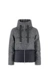 Herno ラミネート ヘリンボーン エコエイジ ケープ In Grey