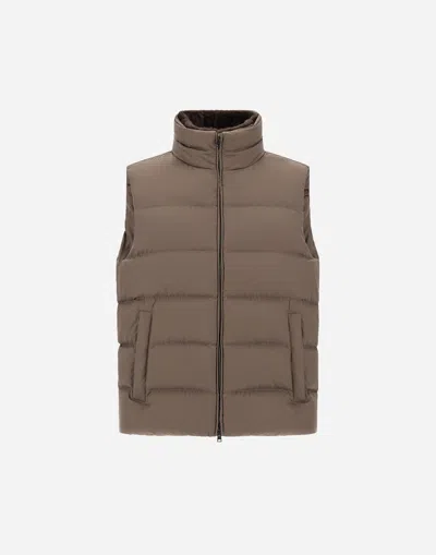 Herno Vest In Arendelle And Monogram In Brown