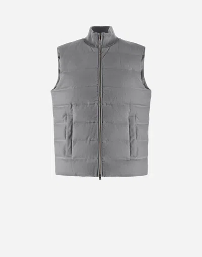 HERNO VEST IN CASHMERE, SILK AND KNIT 