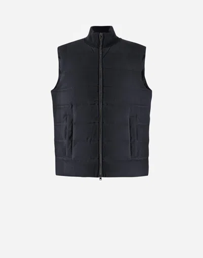 Herno Quilted Padded Gilet In Blue
