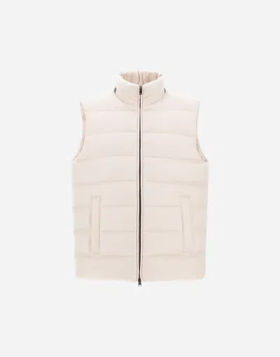 HERNO VEST IN CASHMERE, SILK AND MONOGRAM