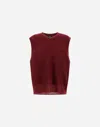 Herno Vest In Cob Stitch Alpaca Wool In Burgundy