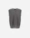 Herno Vest In Cob Stitch Alpaca Wool In Gray