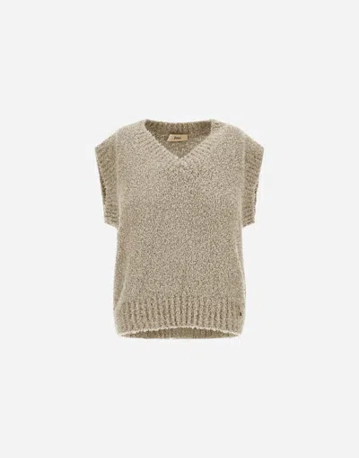 Herno Vest In New Plain Sequins In Chantilly