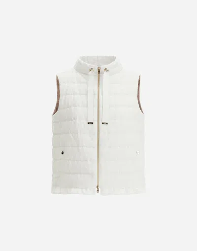 Herno Vest In New Lino In White
