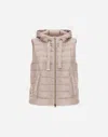 Herno Vest In Nylon Ultralight And Monogram In Chantilly