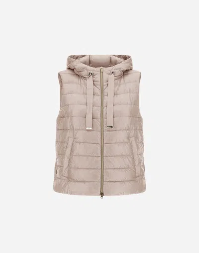Herno Vest In Nylon Ultralight And Monogram In Chantilly